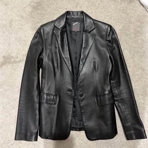 Black Leather Women's Blazer